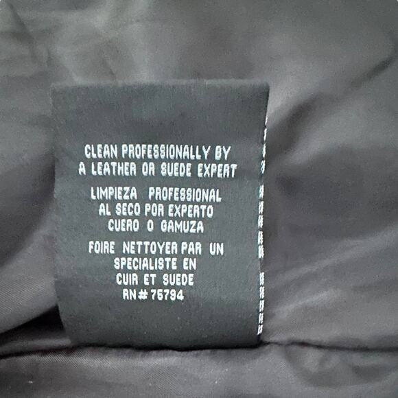 Vintage KC Collections Black Leather Jacket Women XL Belted Zip Front Moto - Picture 11 of 13